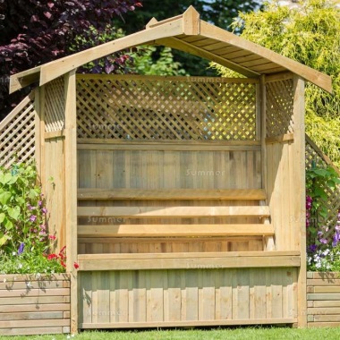Pressure Treated Arbour 938 - Built In Storage, PEFC Certified